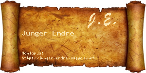 Junger Endre névjegykártya